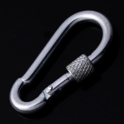 China Factory direct sale unisex professional high quality durable gourd shaped carabiner with lock size color metal customizable buckle for sale