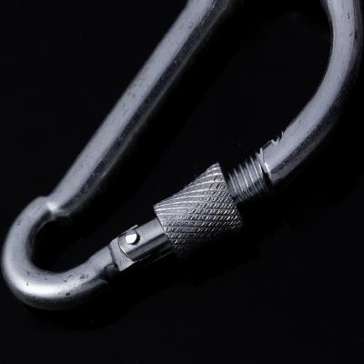 China Wholesale Strong Unisex Single Lock Carabiner Belt Metal Carabiner Outdoor Climbing Link Ring Truss for sale