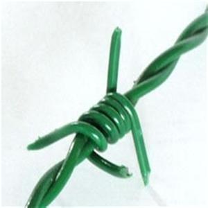 China Green / Grey PVC Plated Barbed Wire PVC Coated Galvanized Iron Wire for sale