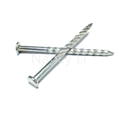 China Flat Spiral Deck Nails Stainless Steel Nail Spiral Leg 62mmx3mm Screw Nails For Carpet Metal for sale