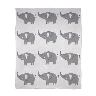 China Elephant Knitted Comforter Covering 80*100cm Baby Blanket Spring Bean Blanket for sale