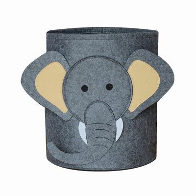 China Stored Animal Face Felt Animated Storage Bag Baby Toy Felt Bin Baby Laundry Basket For Storing Clothes And Toys From Nursery To Bedroom for sale