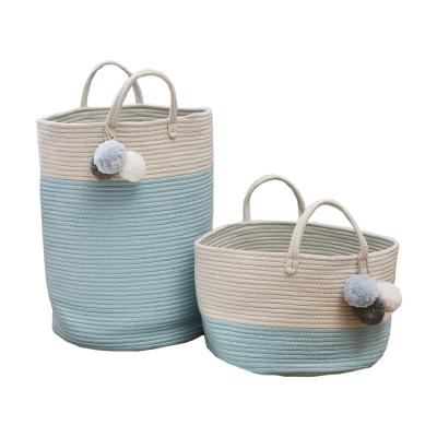 China New Cotton Woven Laundry Basket Storage Bucket Clothing Storage Basket, Children's Toy Storage Basket for sale