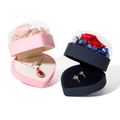 China Valentine's Day Fashionable Elegant Immortal Drawer Rose Flower Heart Shape Jewelry Pendant Gift Boxes for sale