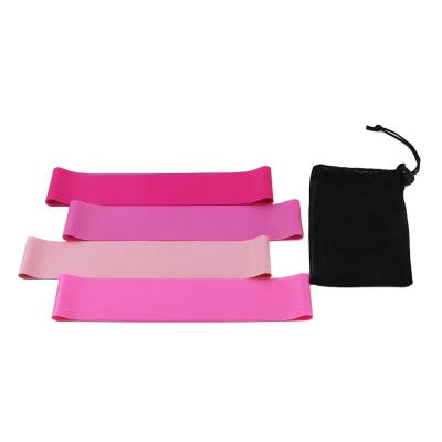 China Bulk Loop Logo For Body Fitness Workout Custom Yoga Exercise Latex Pink Gym Resistance Band for sale