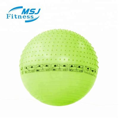 China MSJ double layer fitness double layer printing eco-friendly yoga ball explosion-proof bubbles yoga exercise equipment for sale