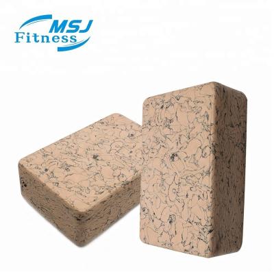 China High Quality Non-Toxic Recycled Cork Eva Yoga Block Factory Price Fitness Exercise MSJ Yoga Block Custom Exercise for sale