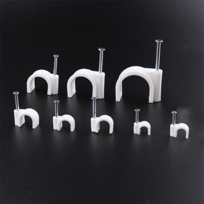 China Hot Selling Amazon PP Plastic Circle Tension Wire Cable Tied Around Nail Cable Ties For Wire Fixing Square for sale