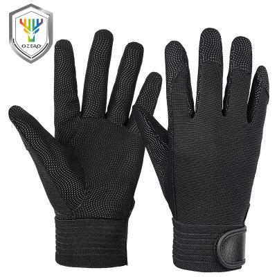 China Abrasion Resistant Ozero Outdoor Sports Full Finger Bulk Amount Riding Horse Equestrian Gloves Anti Slip Synthetic Leather Made. for sale