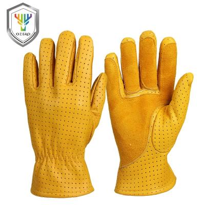 China Retro Fashion Breathable Goatskin Guantes Moto Ozero Biker Motorcycle Gloves Genuine Leather Breathable For Summer. for sale