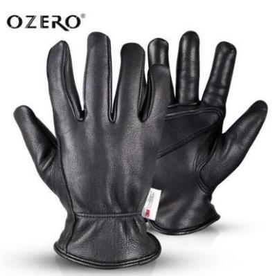 China Ozero Sheep Windproof Leather Lined Hand Grip Warm Motor Running Thermal Gloves For Men's Winter. for sale