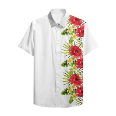 China 2022 Breathable Mens Fashion Casual Shirts Turn-down Collar Buttoned Shirt Mens Digital Printing Floral Short Sleeve Tops Streetwear 3XL for sale