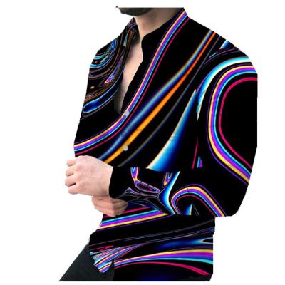 China New Design Quality Men's Breathable Shirts Fashion Colorful Printed Long Sleeve Main 2022 Spring Summer Male Casual Plus Size Clothing for sale