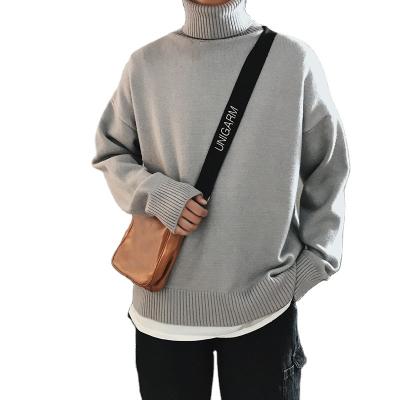 China Breathable Men's Turtle Neck Thick Warm Sweater Loose Casual Pullovers Basing Shirt Solid Color Knitted Pullovers Sweater for sale