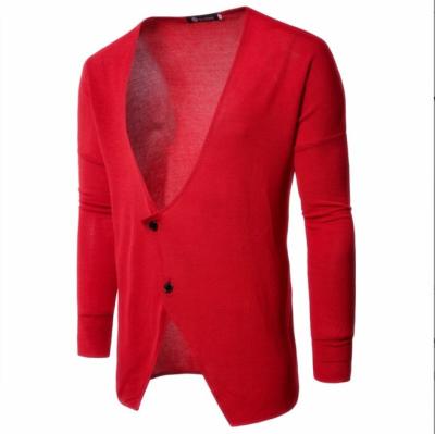 China Autumn New Men's Fashion Solid Color V-Neck Cardigan Sweater Men's Suit Long Sleeve Knitwear Sweater for sale