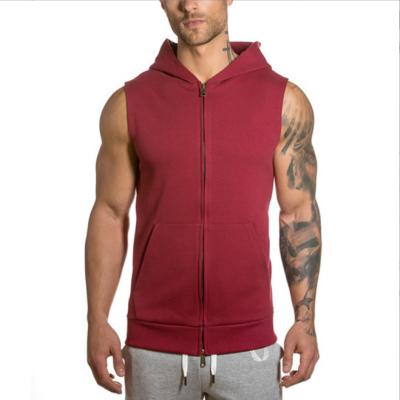 China Pullover Men's Casual Hoodies Zipper Tank Top Fashion Plus Size Hooded Vest Men Loose Summer Sleeveless Hoodies Tops Knitwear for sale