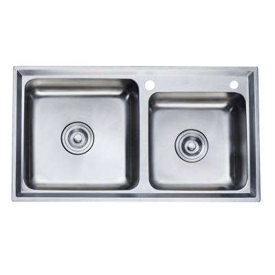 China High Quality Without Bowl Double Faucet OEM Stainless Steel Sink For Kitchen for sale