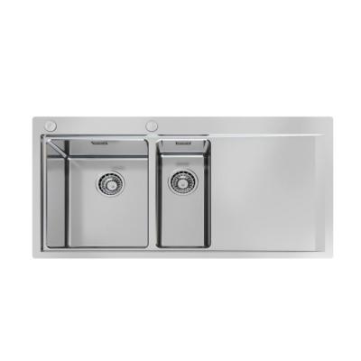 China Without Faucet CUPC Stainless Steel Double Bowl SUS304 Standard Kitchen Sink With Drainer for sale