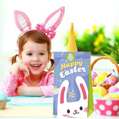 China Fun 12 Pieces Easter Kraft Paper Sack Party Favor Party Pieces For Easter Gift Decorations for sale