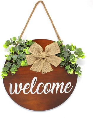 China Quality Card Paper Welcome Garlands for Front Door Decor Welcome Sign for Front Door Porch Decor Farmhouse Fall Decor, Rustic Wood Door Hanger for sale