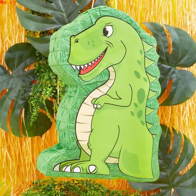 China Little T-Rex Fun Green Dinosaur Pinata Kids Themed Birthday Party Supplies 12 x 15.5 x 3 inches for sale