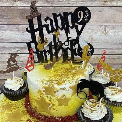 China Harry Happy Birthday Cake Topper and Cupcake paper toppers cake decorations set for Halloween all Harrys fans for sale