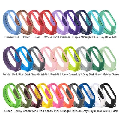 China Straps For Xiaomi MI Band 5/6 Sport Wristband For Xiaomi MI Band 5/6 Strap Silicone TPU Wristband Accessories For Xiaomi MI Band 6 MiBand Straps 3 4 Wristbands for sale