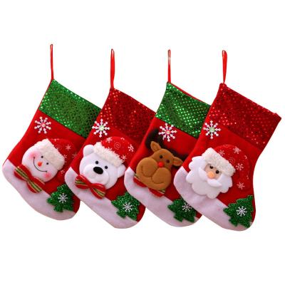 China Santa Snowman Socks Christmas Tree Ornament Stocking Gift Candy Bag Chirstmas Decoration Kids Christmas Decorations New for sale