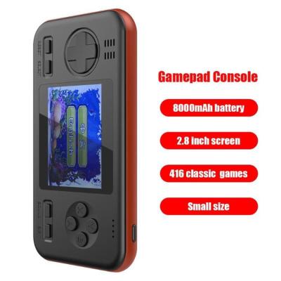 China Portable retro handheld game console built-in 416 game with 8000mah battery power bank for kids gifts for sale