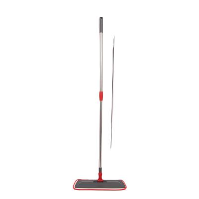 China Sustainable Flat Microfiber Mop With Telescopic Stainless Pole for sale