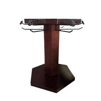 China Spun And 6 Sided Custom Wood Countertop Revolving Display Stand For Socks Spun Display Rack for sale