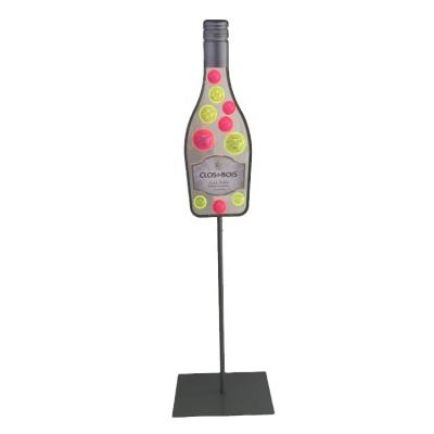 China Eco-Friendly Custom Retail Pole Stand Top Beverage Wine Spirits Metal Display Rack Stand With Led Light for sale