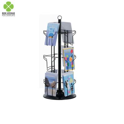 China Rotating Rotating Grid Display Stand For Gift Cards With Sigh Holder for sale