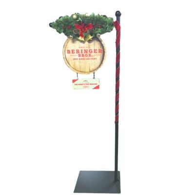 China Eco-friendly Custom POP Up Topper Metal Pole Display Stand For Wine&Spirits for sale