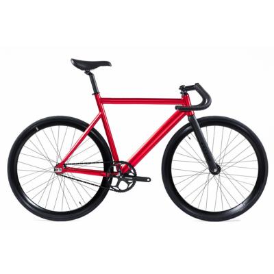 China Carbon Fiber Fixed Gear Bike - 6 Track Matte Red Alloy Single Speed ​​Road Cycles Bike Fixie for sale