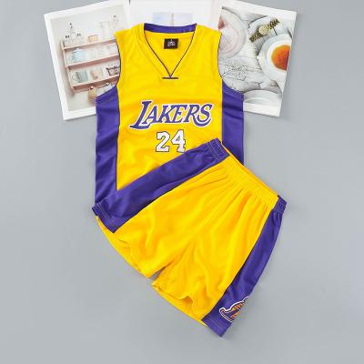 China Kobe 24 Wear Short Breathable Quick Dry Sports Vest Sports Wear Vest Basketball Boy Girl Tank Top Girl Short Sleeve Basketball Kids Two-Piece Set for sale