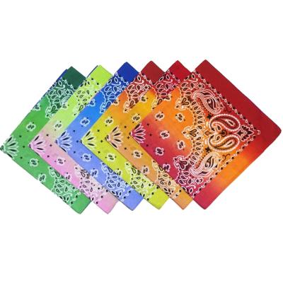 China Fashion Cheap Colorful Square 100% Cotton Bandana Bandana In Stock for sale