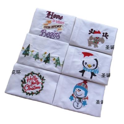 China Table Plain QUICK DRY White Cotton Embroidered Kitchen Tea Towel for sale