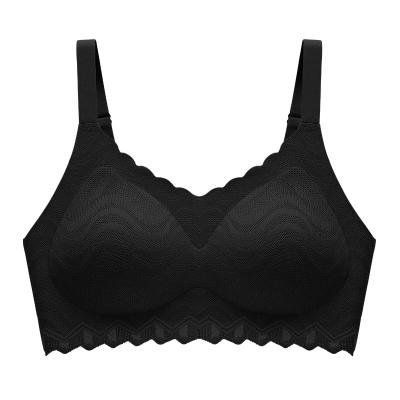 China Seamless Sexy Ladies Bra Underwear Women Wire Free Custom Sexy Lingeries Transparent Lace Bag Triangle Strap Wireless Eye OEM Cup Spandex for sale