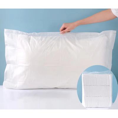 China Visit Christmas Disposable Prevent Bacterial Infection Absorbent Large Living Room Soft Nonwoven Pillow Towel Disposable Pillow Case For GUEST ROOM Hotel for sale