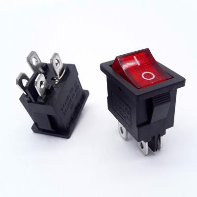 China High quality red light ON/OFF on off t120/55 4 pin illuminated rocker switch kcd1 for sale