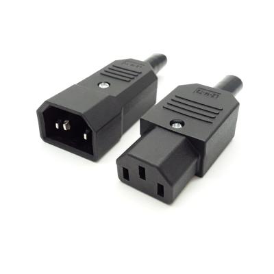 China IEC c13 c14 CE TUV RoHs kc wire male female connector industrial high quality male female plug 3 pin plug for sale