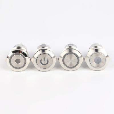 China Push Button Switch Brass/Nickel Plated Aluminum Oxide Stainless/8mm 10mm 12mm 16mm 19mm 22mm 25mm 28mm 30mm Latching Buttons Momentary Illuminated Waterproof Switches for sale