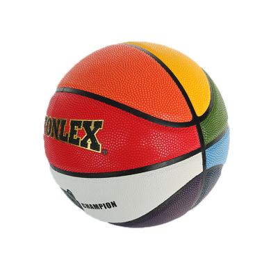 China Basketball Playing PATTONLEX Size 7 Full Leather Printing Custom Printed Laminated Ball Basketball Ball for sale