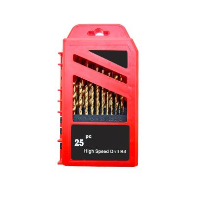 China Make Hole Popular 25PCS Fully Ground Hss Twist Drill Bits Set For Metal for sale