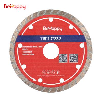 China Granite BEHAPPY 115mm Turbo Electroplating Diamond Saw Blade Ceramic Marble Tile For Granite Stone for sale