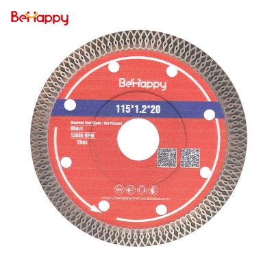 China Marble Tile Turbo Diamond Saw Blade Granite BEHAPPY 105mm 115mm Cold Press 125mm For Ceramic Granite Marble for sale