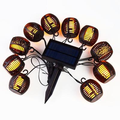 China Modern Outdoor Solar String Lights, Waterproof Hanging Solar Lights with 10 Flame Night Flickering Lights for sale