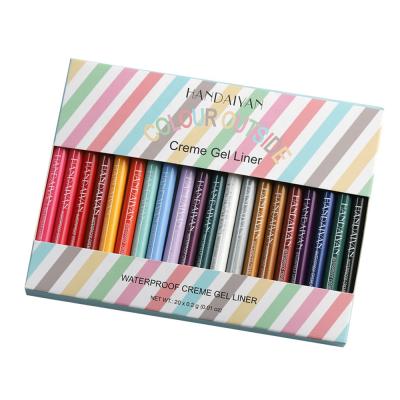 China Colorful Matte Waterproof Gel Eye Liner 20 Pcs Private Label Gel Eyeliner Pencil Set for sale