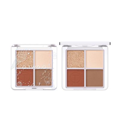 China Colorful Dreamy Glitter and Matte Waterproof Custom 4 Colors Private Label Makeup Eyeshadow Palette for sale